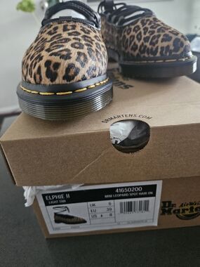 Dr. Martens Elphie II Mini Leopard Hair-On Shoes - Brown/Black